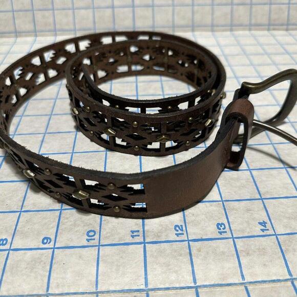 Catchfly Ladies Western Cut Out Chestnut Brown Belt 2040BE16 Women’s Large - Picture 1 of 4